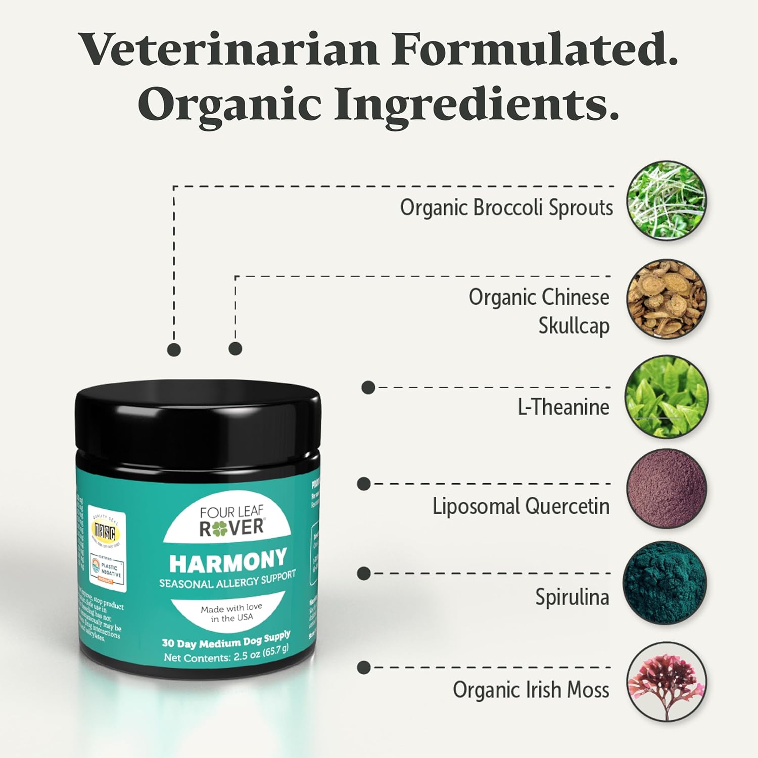 Harmony Skin & Coat Supplement for Dogs with Quercetin - Balanced Histamine Support for Allergies - Veterinarian Formulated