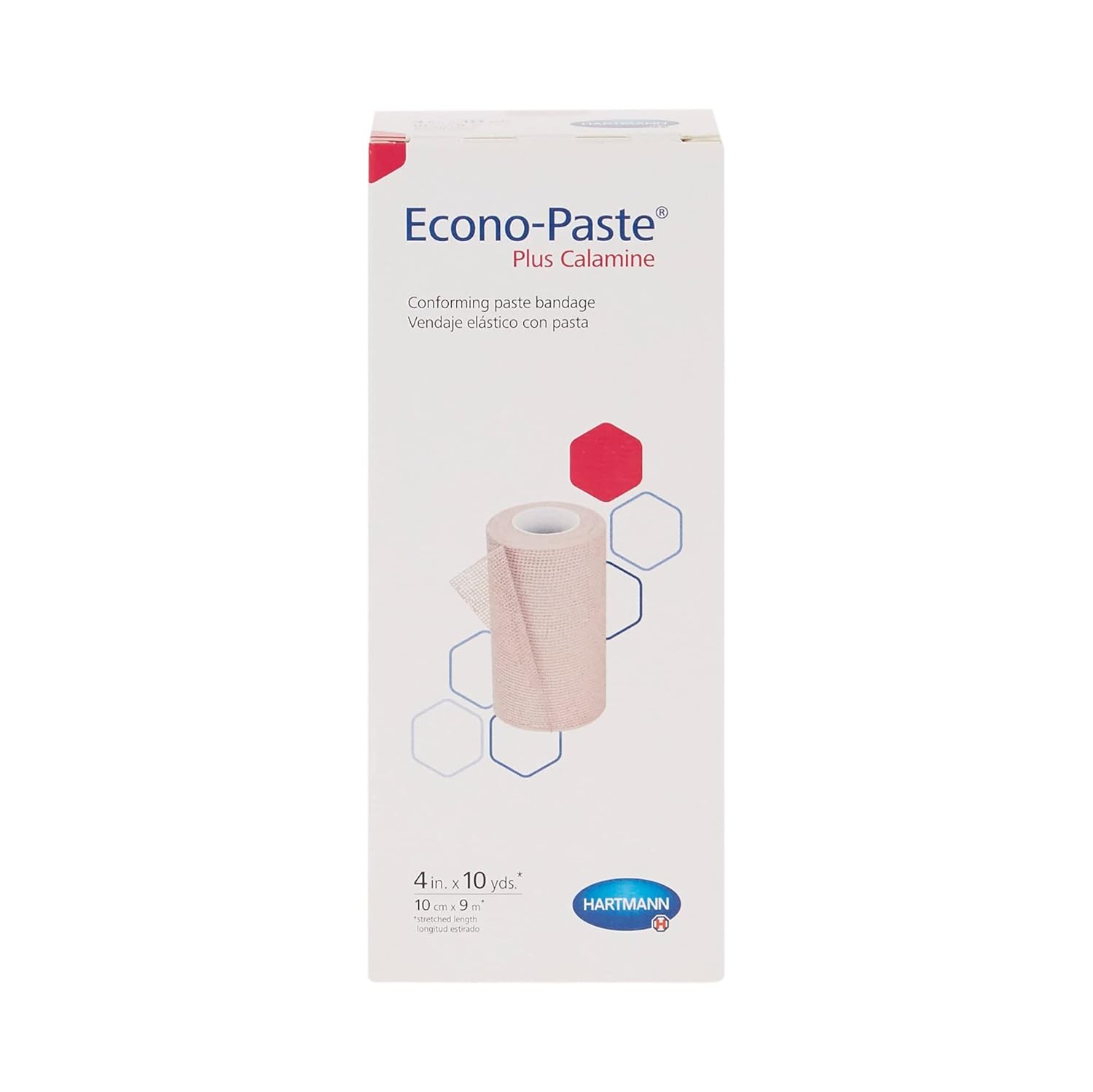 Hartmann Econo-Paste Conforming Zinc-Oxide Paste Bandage with Calamine 4" x 10 yd. (Pack of 12)