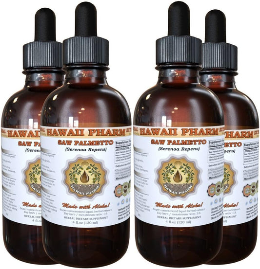 Hawaii Pharm Saw Palmetto Liquid Extract - 4 fl.oz, 4x Potency - Serenoa Repens Supplement