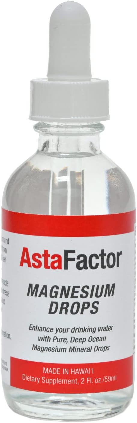 Hawaiian AstaFactor Magnesium Drops with Trace Minerals - Liquid Supplement for Brain, Mood, Muscle, Nerve, & Heart Health - 2 Fl. Oz.
