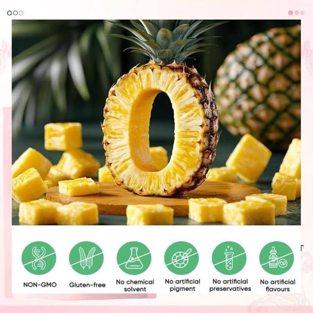Hawaiian Pineapple Feminine Balance Gummies for Women's Health - 60 Vegan and Gluten-Free Gummies