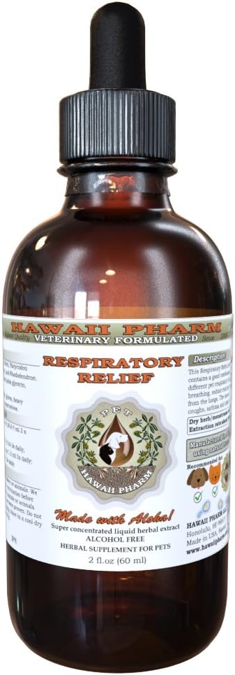 HawaiiPharm Respiratory Relief Liquid Extract for Pets - 2 oz Herbal Supplement