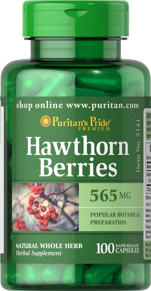 Hawthorn Berries 565 mg-100 Capsules - Puritan's Pride Supplement