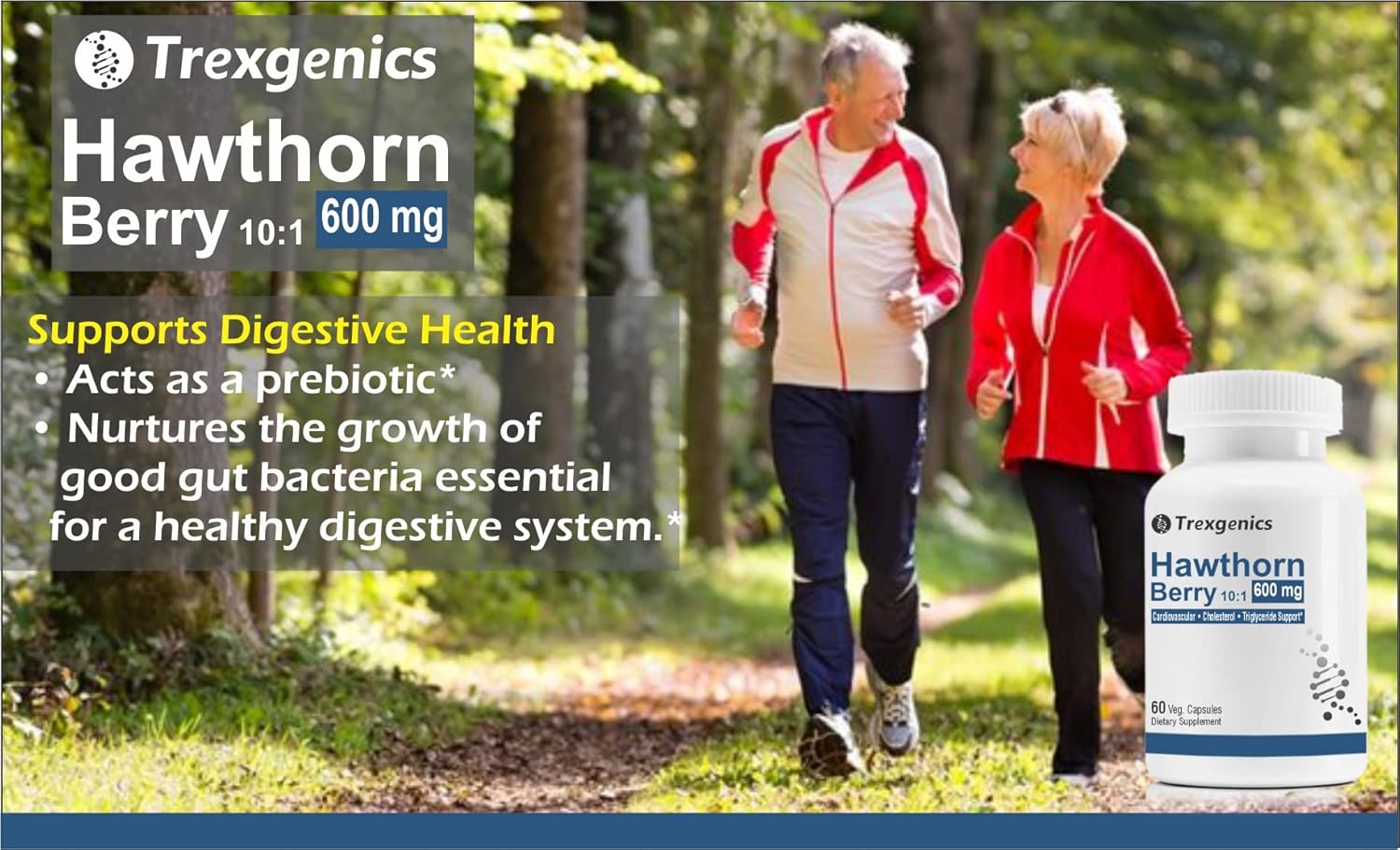 Hawthorn Berry 600mg Capsules for Cardiovascular Health - Vegan & Non-GMO - Supports Cholesterol, Triglycerides, and Blood Pressure - 60 Count