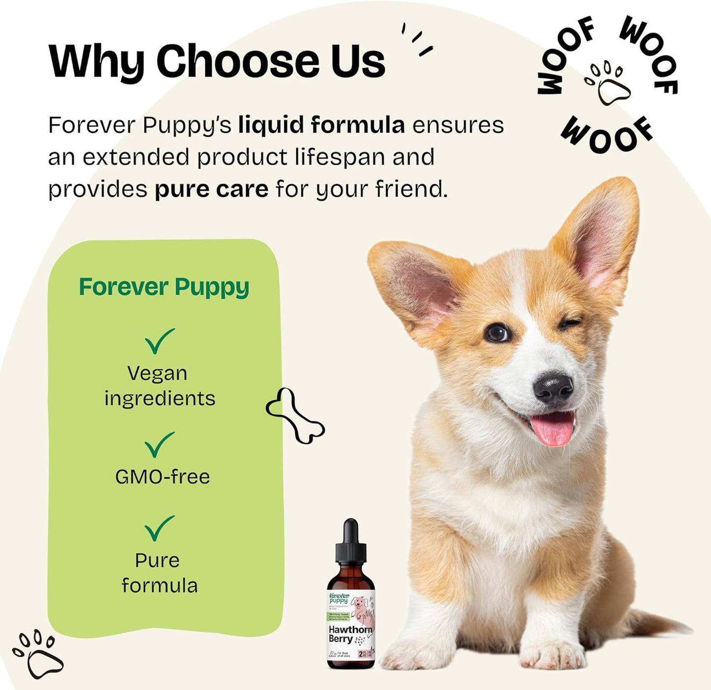Hawthorn Berry Drops for Dogs - Liquid Heart Health Supplement - Antioxidant Support for Happy Pets - 2 oz Bottle, Preservative-Free