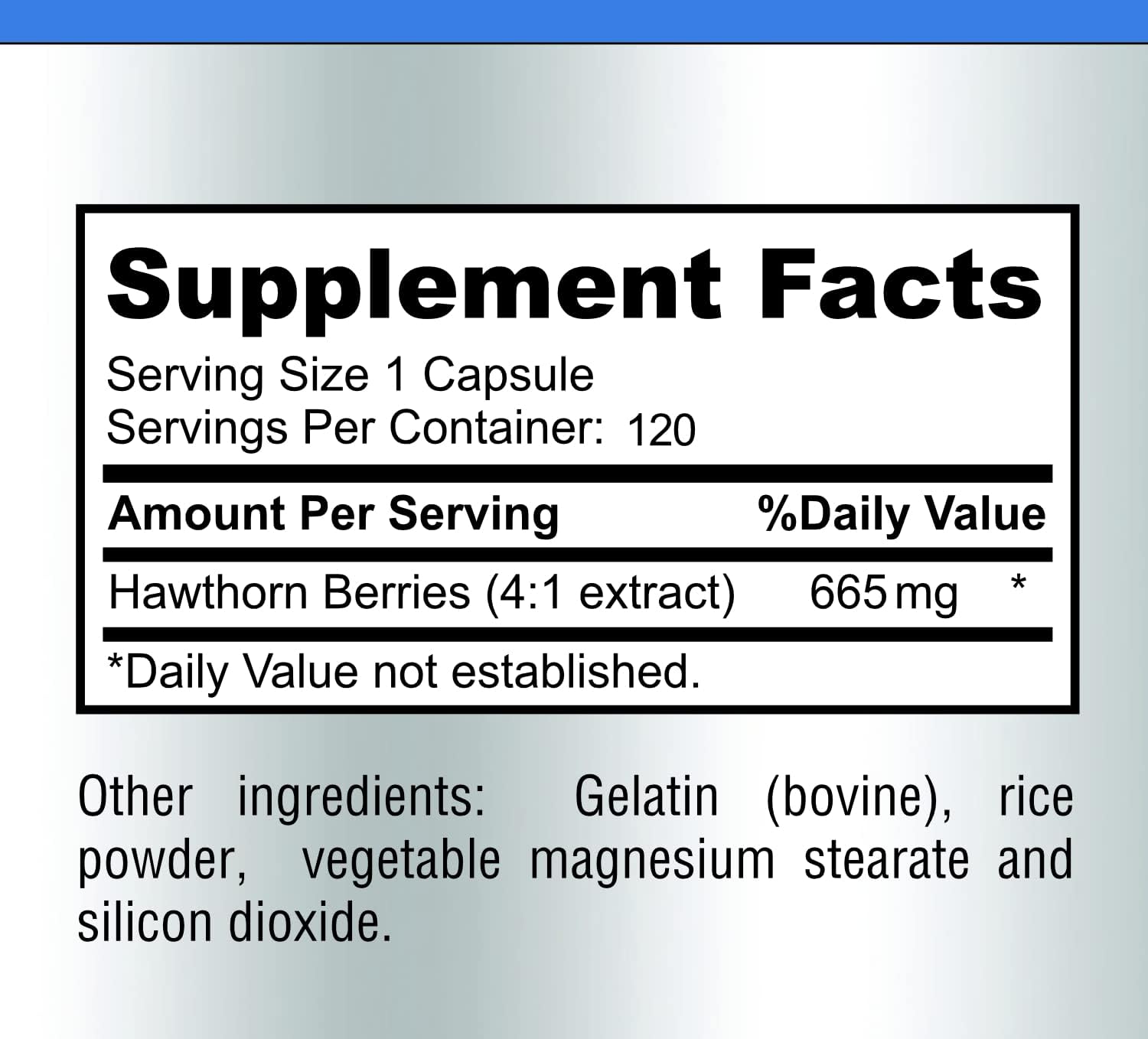 Hawthorn Berry Extract Capsules - 4:1 Concentration, 120 Count, Immune Support & Antioxidant Boost from 2660mg Berries