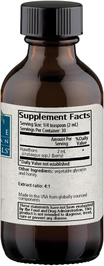 Hawthorn Berry Liquid Extract - Extra Strength 4:1 Formula - Alcohol-Free for Cardiovascular Health - 2oz