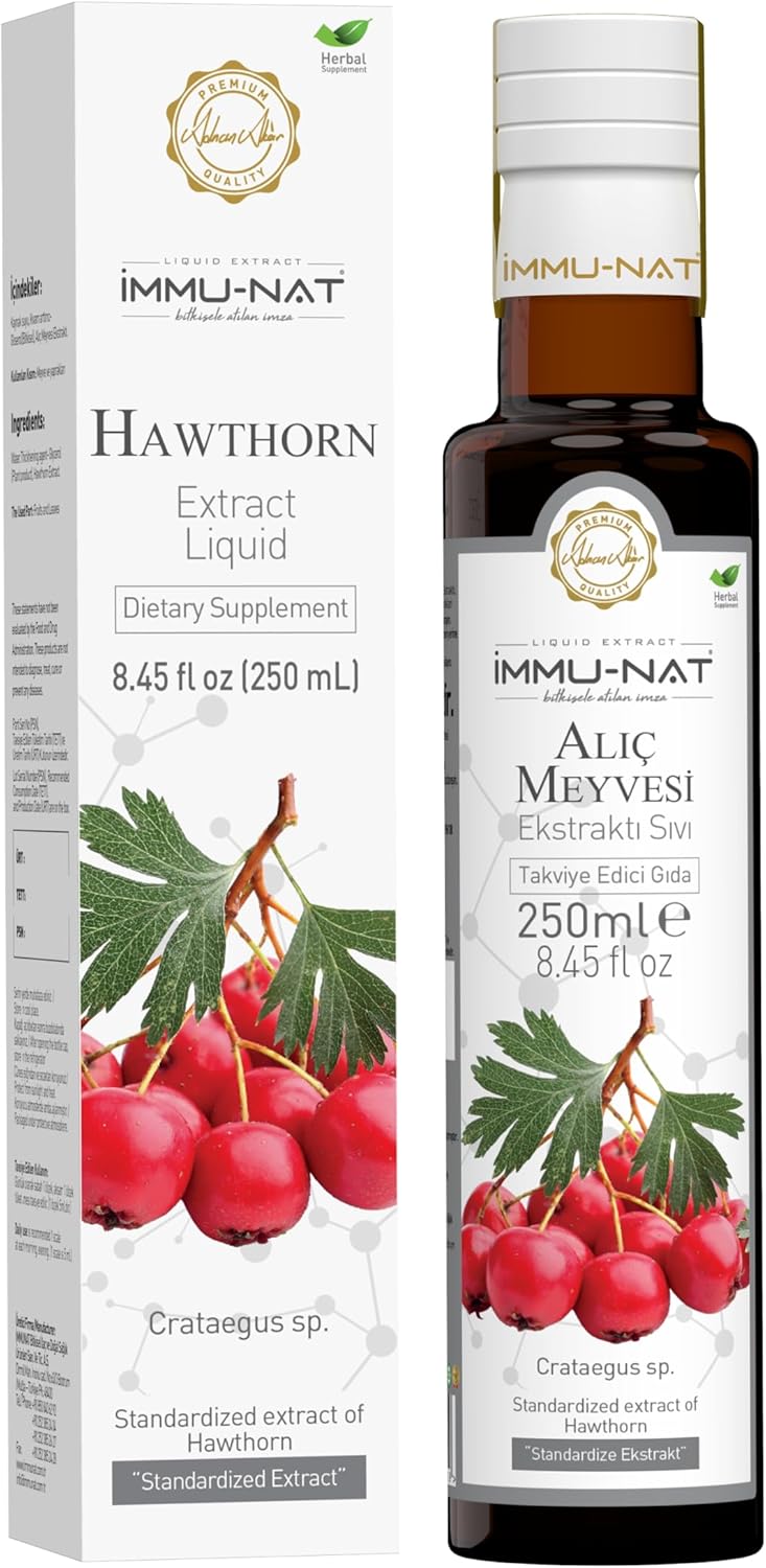 Hawthorn Berry Liquid Supplement for Cardiovascular Health (8.5oz) - Immune Support Formula for Blood Pressure