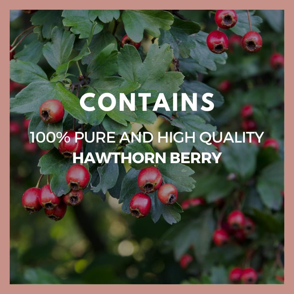 Hawthorn Berry Supplement 1000mg Capsules - 60 Vegan Capsules | Herbal Dietary Supplement | Non-GMO, Gluten-Free, Dairy-Free