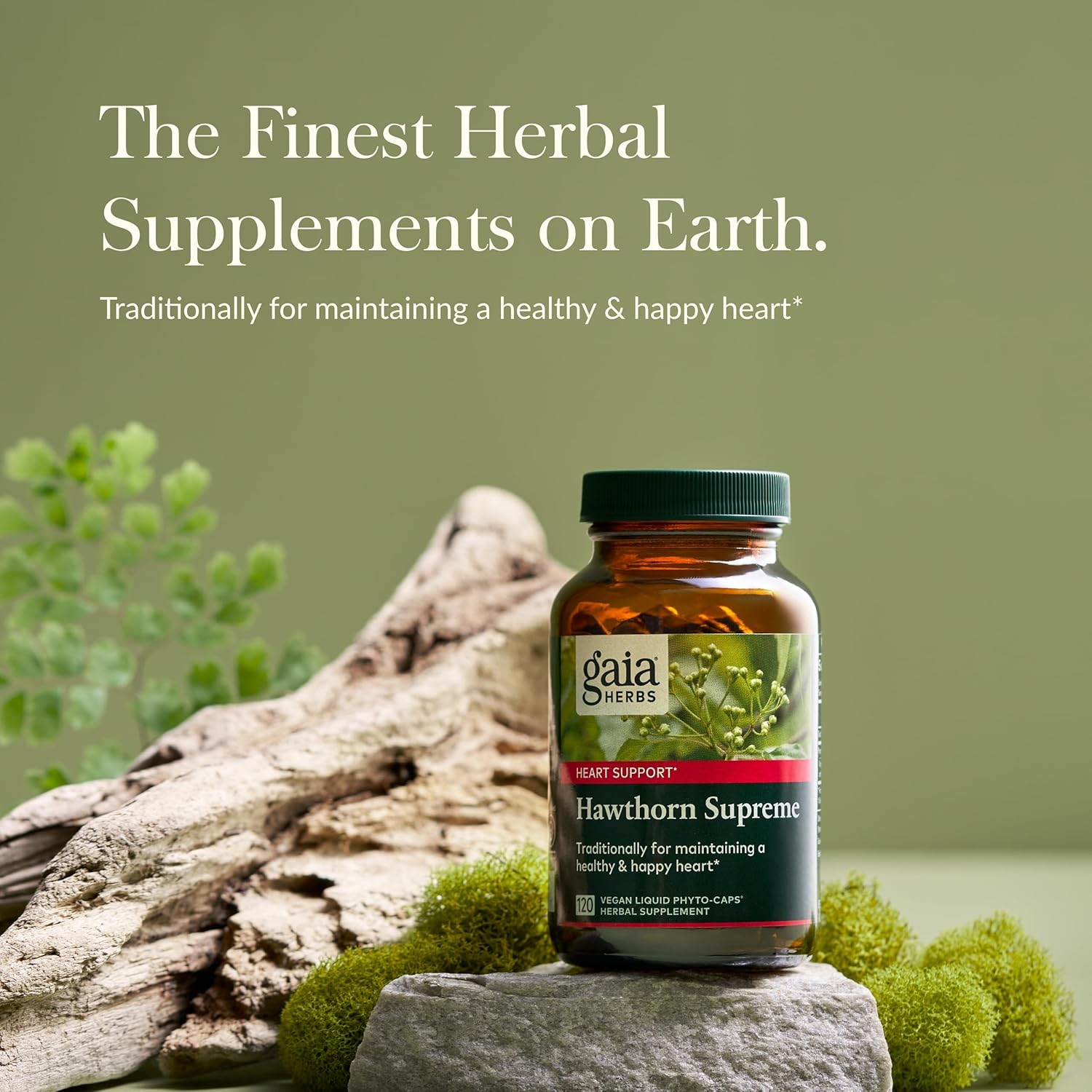 Hawthorn Berry Supplement for Heart Health - Gaia Herbs Hawthorn Supreme - 120 Vegan Capsules