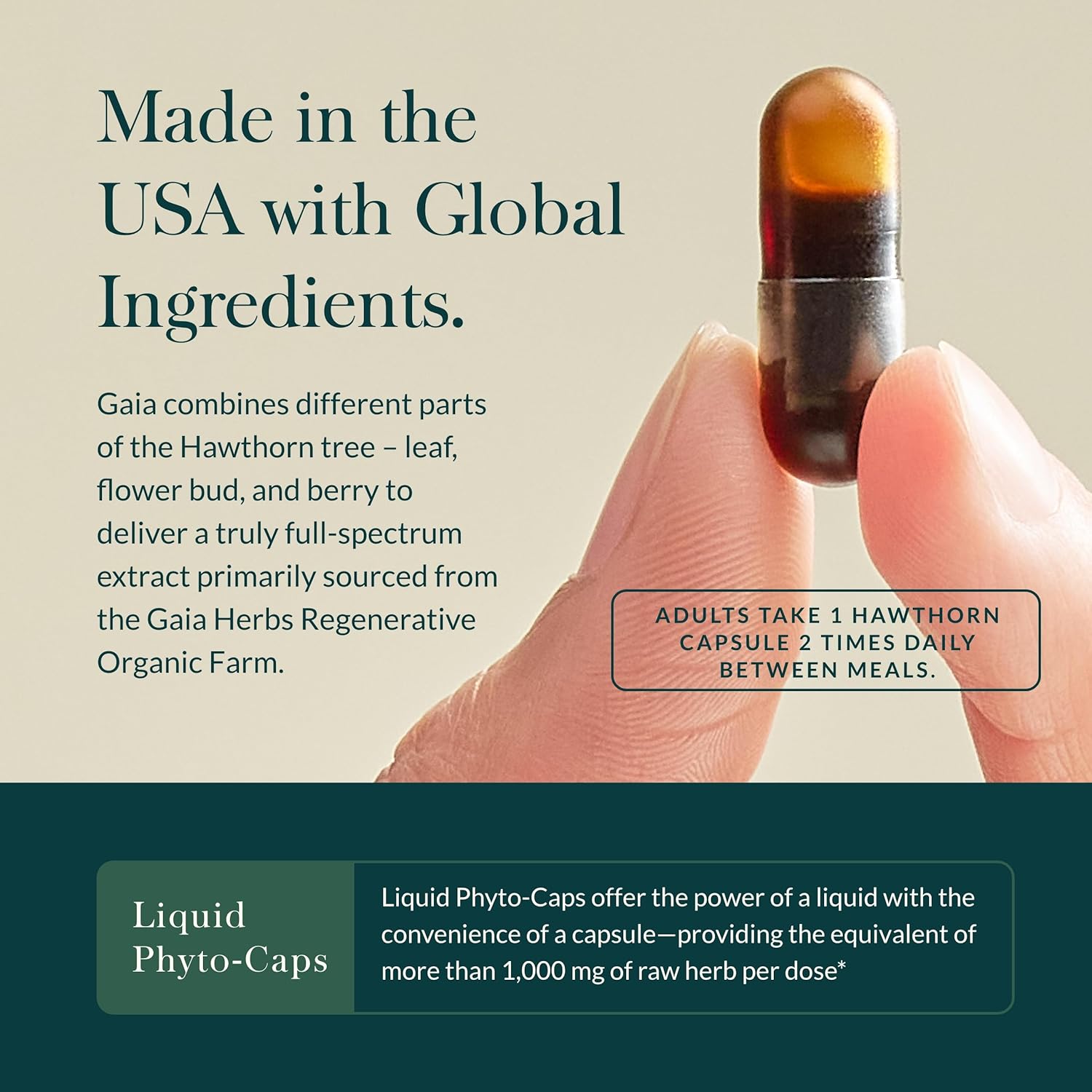 Hawthorn Berry Supplement for Heart Health - Gaia Herbs Hawthorn Supreme - 120 Vegan Capsules