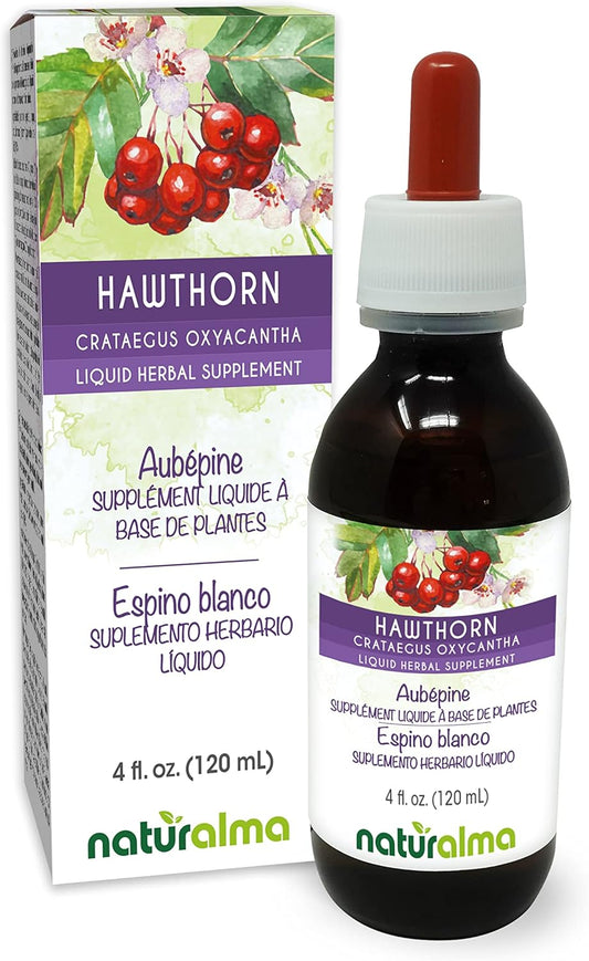 Hawthorn Leaf and Flower Alcohol-Free Tincture - 4 fl oz Liquid Extract Drops - Natural Herbal Supplement for Vegans