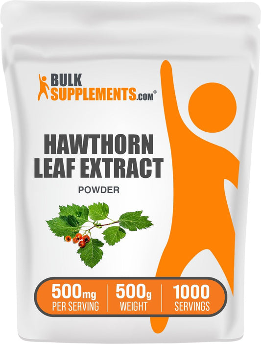 Hawthorn Leaf Extract Powder - Herbal Supplement, Vegan & Gluten Free - 500g (1.1 lbs) Pack of 1 - BulkSupplements