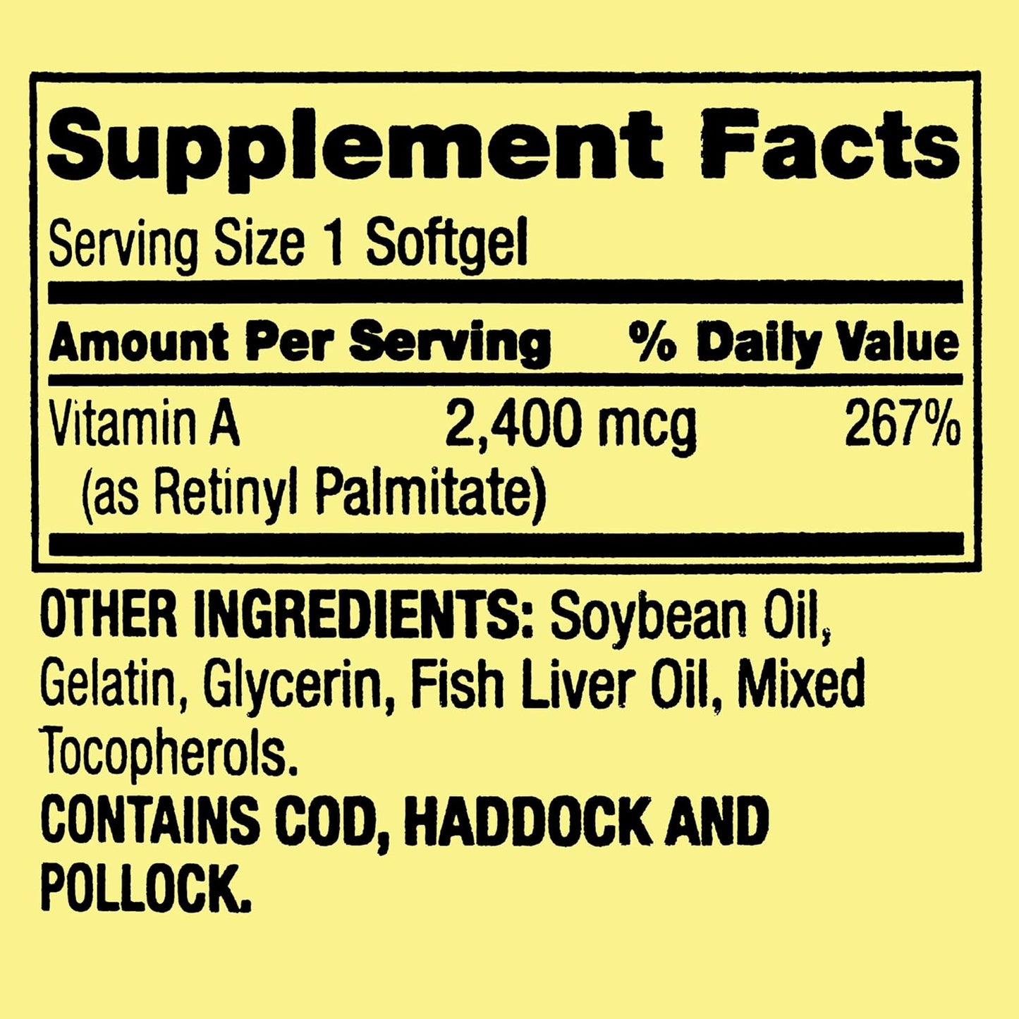 Hayvi Vitamin A Softgels - 2400 mcg, 250 Count with Bonus Portable Pill Container
