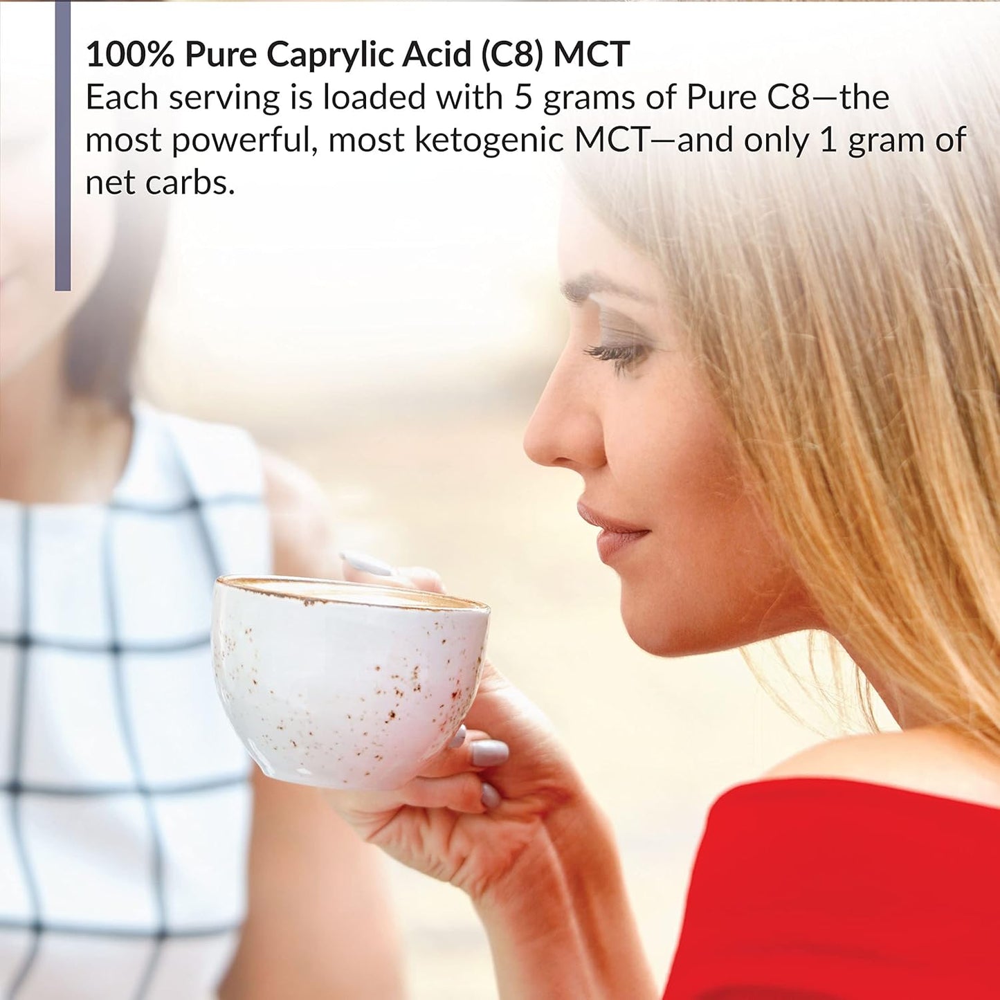 Hazelnut BioTrust Keto Elevate Pure C8 MCT Oil Powder with BlenderBottle - Bundle