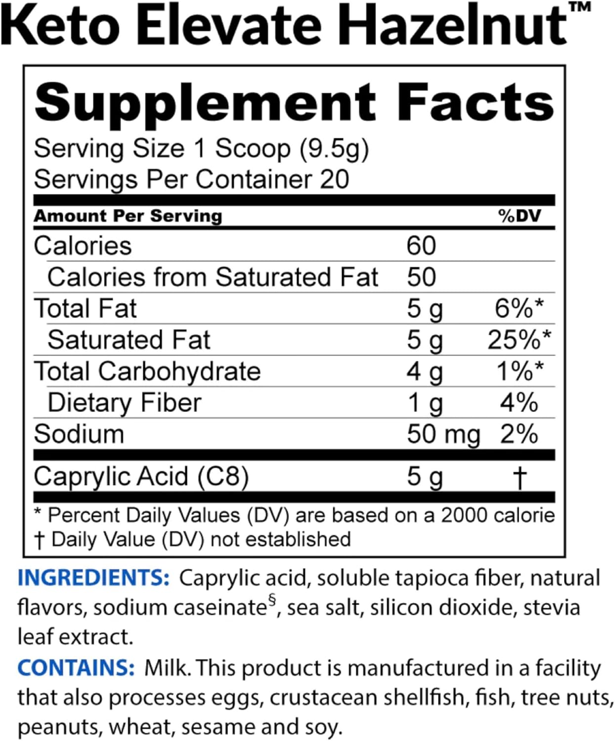 Hazelnut BioTrust Keto Elevate Pure C8 MCT Oil Powder with BlenderBottle - Bundle