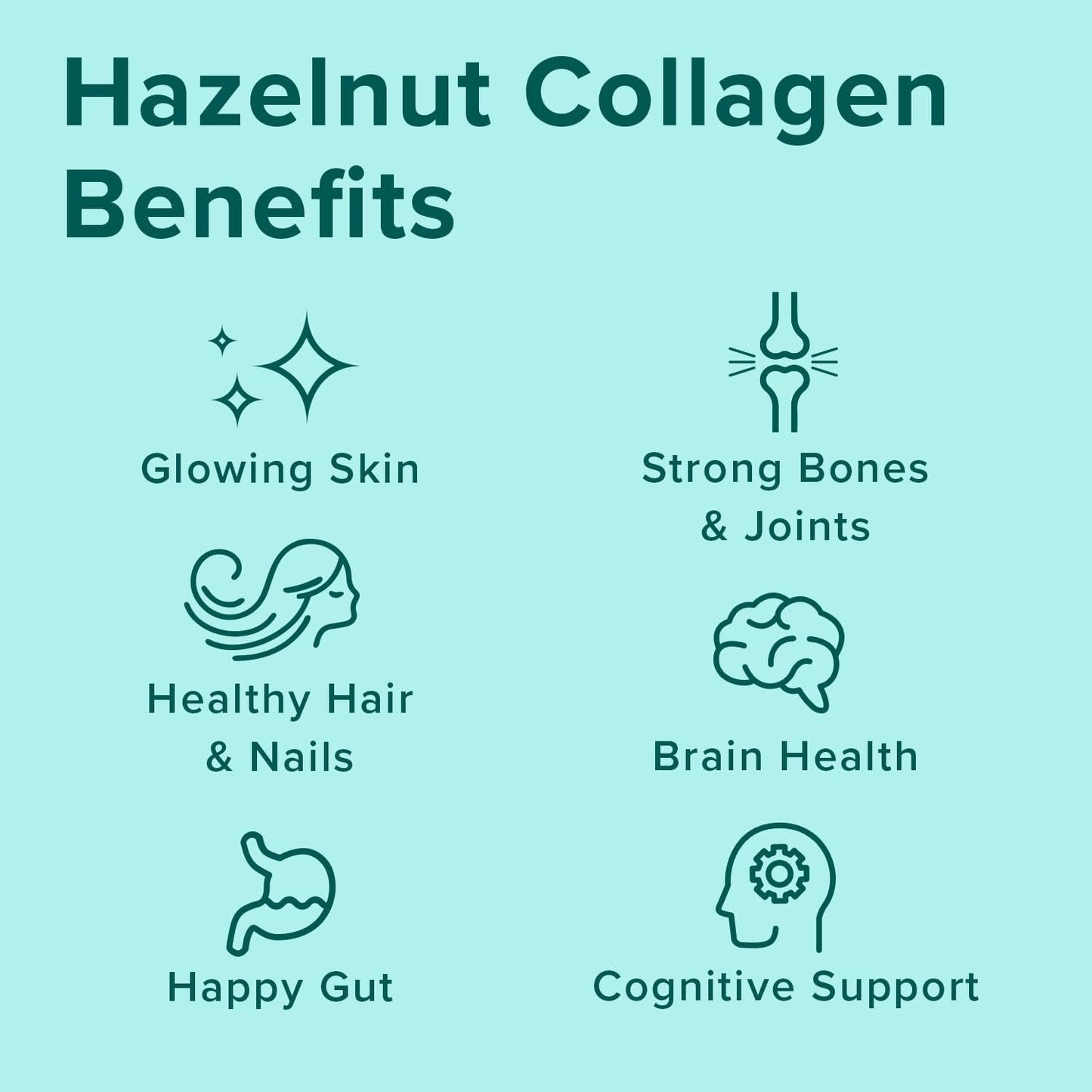 Hazelnut Collagen Peptides Powder with Lion’s Mane Mushroom - Grass-Fed Type 1 & 3 Protein for Gut Health, Joints, Hair, Skin, Nails - Paleo Keto Friendly 9.88 oz