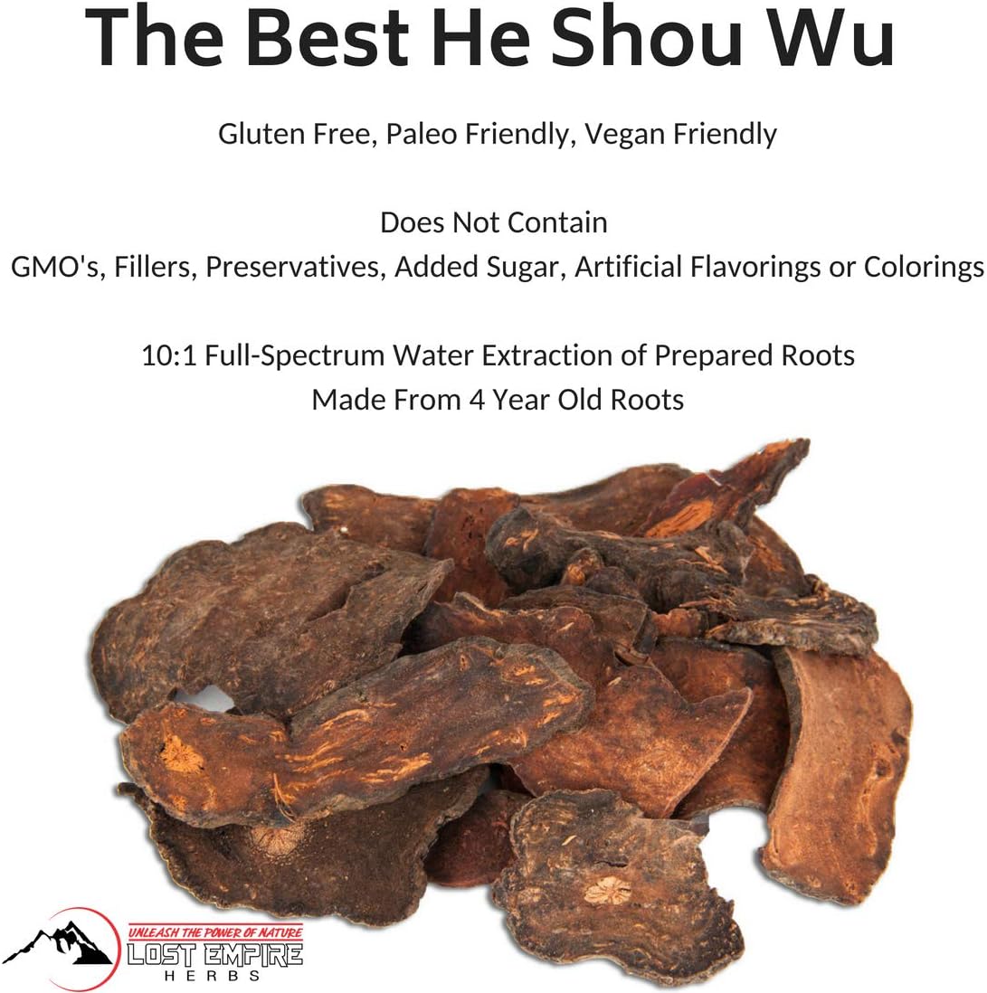 He Shou Wu 10:1 Extract Powder - High Quality Polygonum Multiflorum Roots for Jing - 100g by Lost Empire Herbs