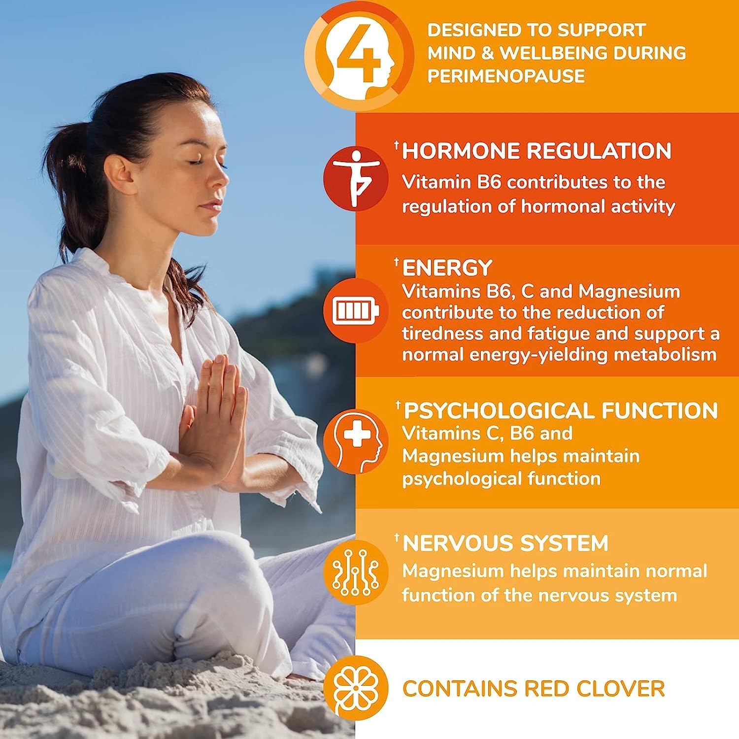 Health & Her Perimenopause Cognitive Function Support Supplement for Women - Mental Energy, Vitamins, Gluten-Free, Non-GMO, Vegan (30 Count)