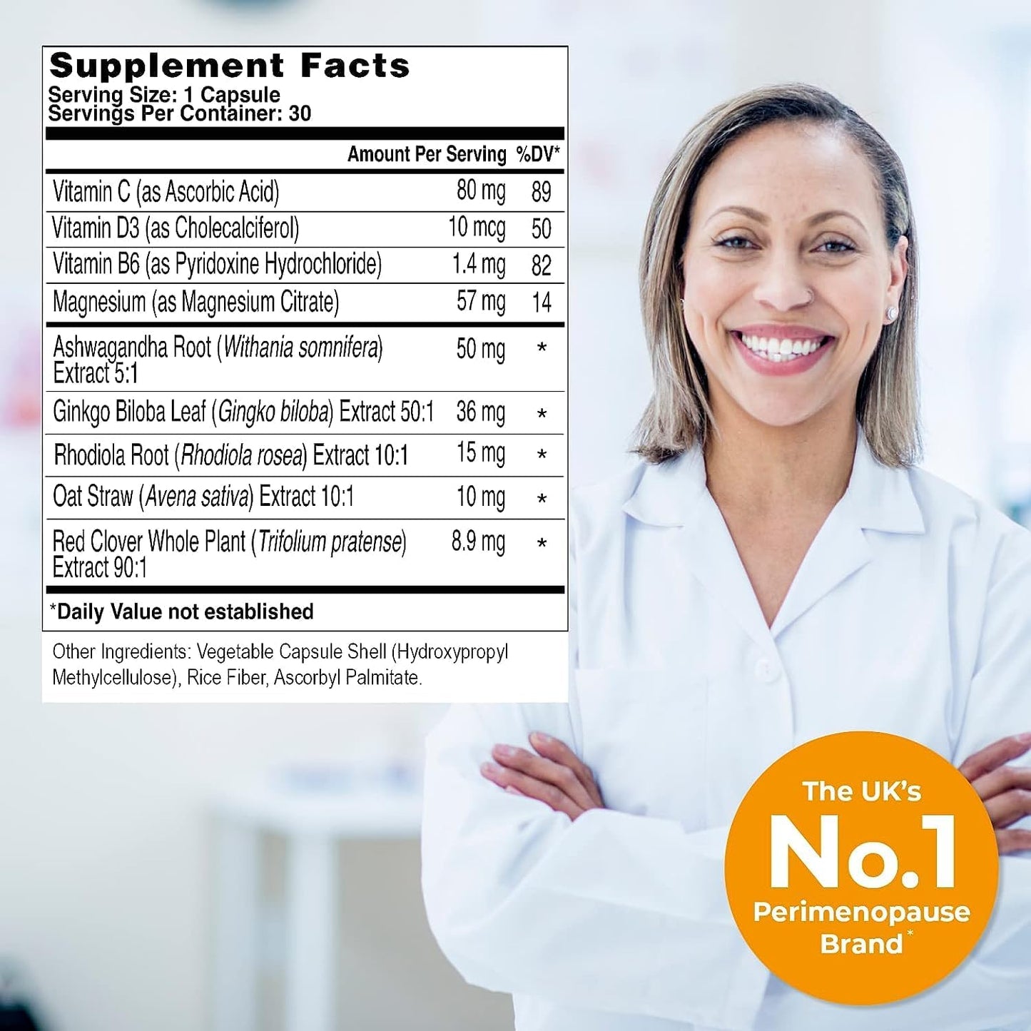 Health & Her Perimenopause Cognitive Function Support Supplement for Women - Mental Energy, Vitamins, Gluten-Free, Non-GMO, Vegan (30 Count)