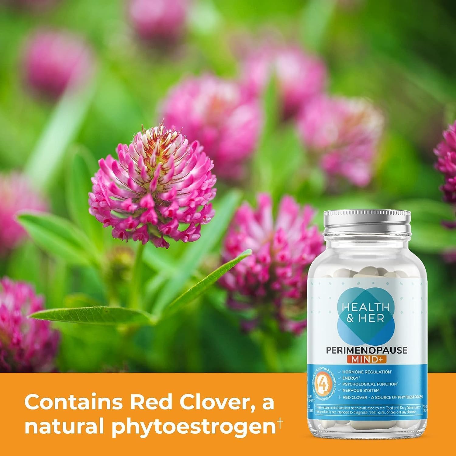 Health & Her Perimenopause Cognitive Function Support Supplement for Women - Mental Energy, Vitamins, Gluten-Free, Non-GMO, Vegan (30 Count)