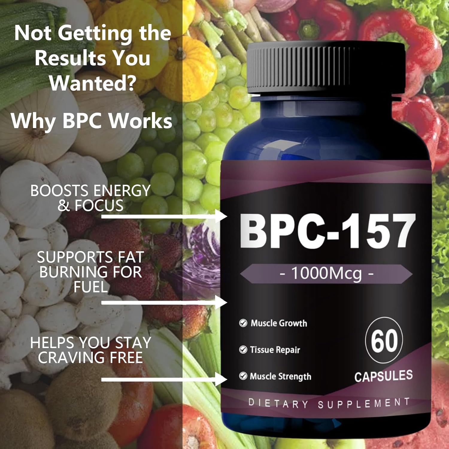 Healthletic BP-C 157 Capsules - Protective Compound for Workout Recovery - Non-GMO, Gluten Free - 60 Capsules