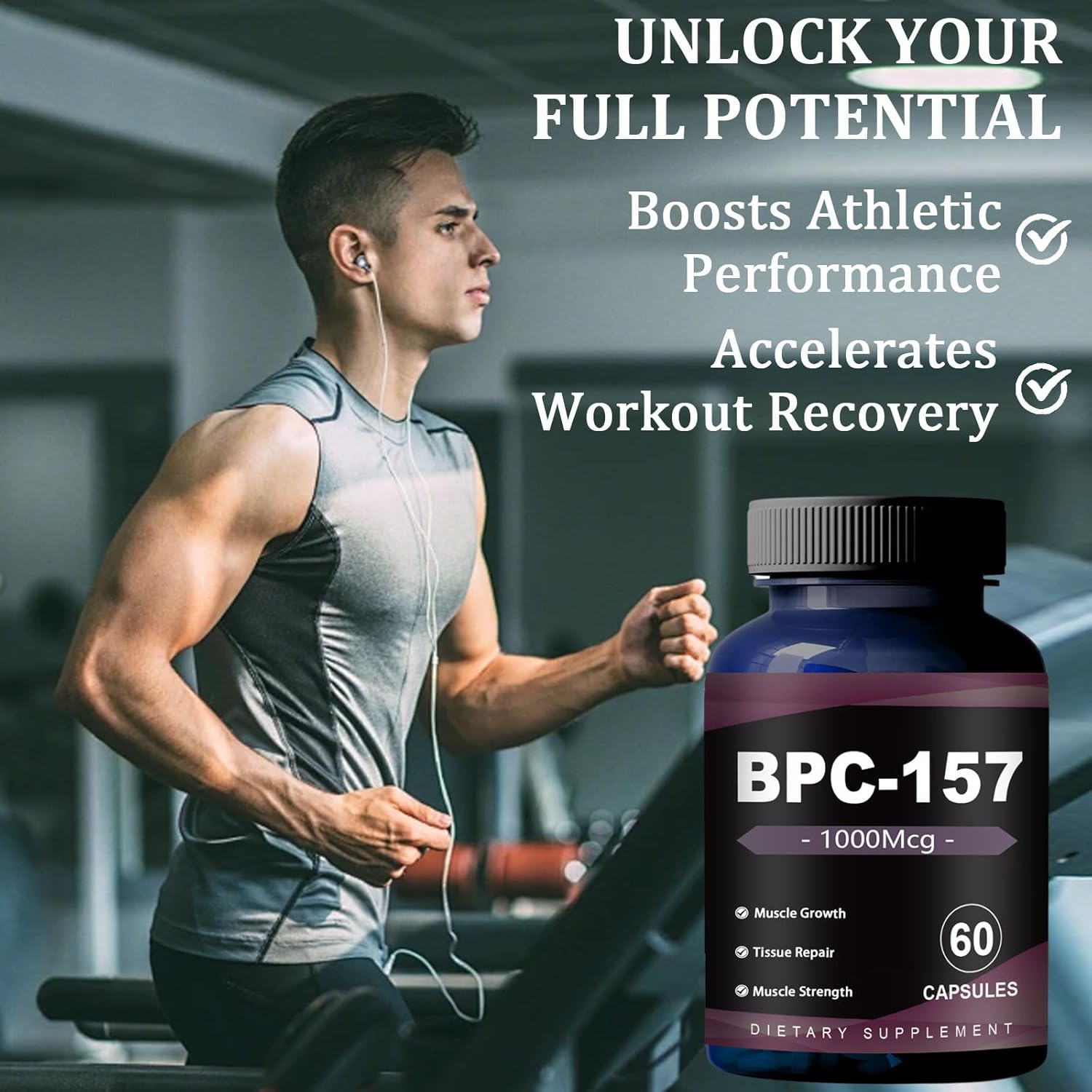 Healthletic BP-C 157 Capsules - Protective Compound for Workout Recovery - Non-GMO, Gluten Free - 60 Capsules