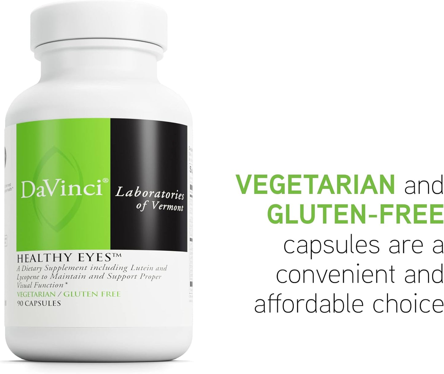 Healthy Eyes Dietary Supplement with Vitamins, Minerals, Lutein, Lycopene, Zeaxanthin - 90 Capsules for Eye Health and Visual Function