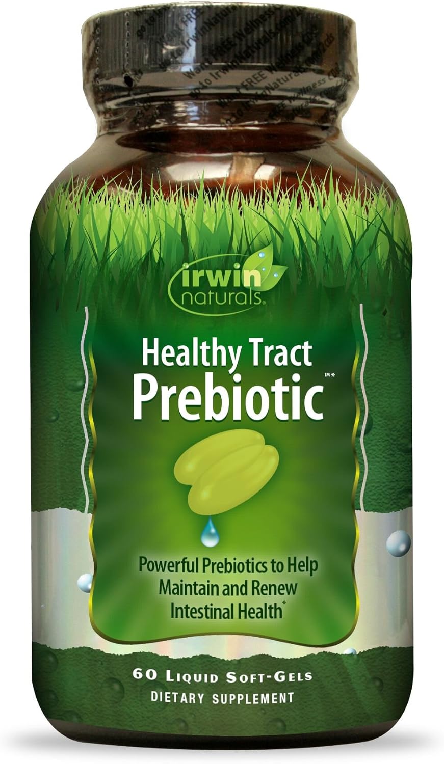 Healthy Tract Prebiotic by Irwin Naturals - Daily Digestive Health Support with Probiotic Boost - Promotes Healthy Bacteria Growth & Gut Balance - 60 Softgels