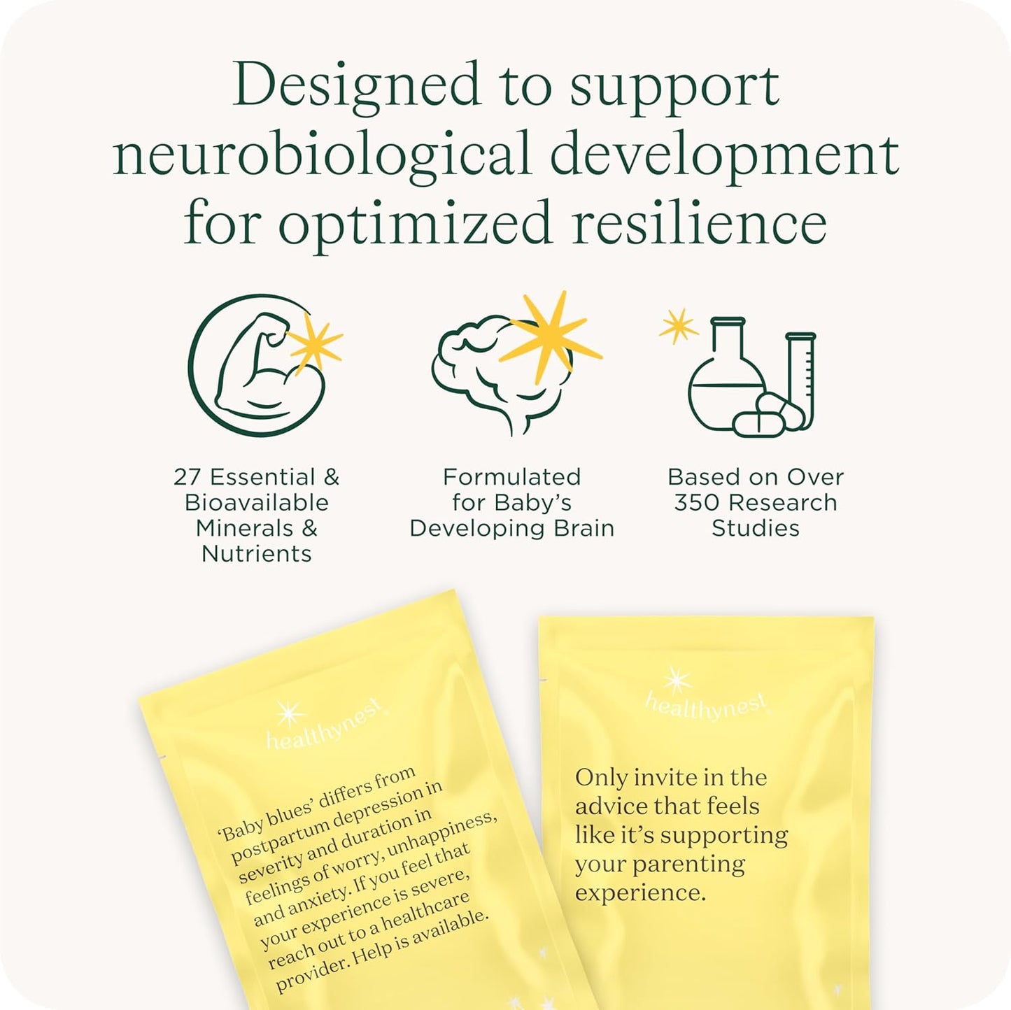 Healthybaby HealthyNest Postnatal & 4th Trimester Prenatal Vitamin with Methylated Folate, Choline, DHA, and Iron - 31 Day Supply