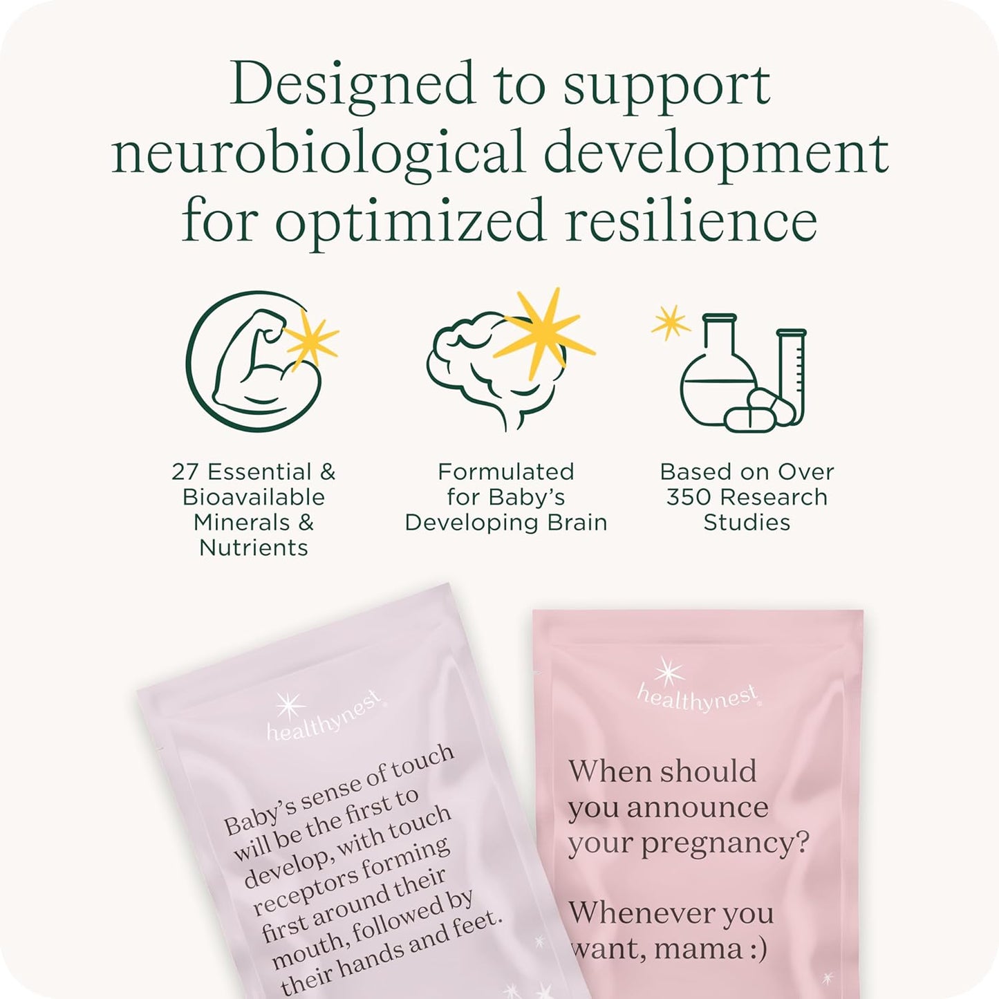Healthybaby HealthyNest Prenatal Vitamin: Preconception & 1st Trimester Support for Fetal Brain Development, Methylfolate, Choline, DHA, Iron, Inositol - 31 Day Supply
