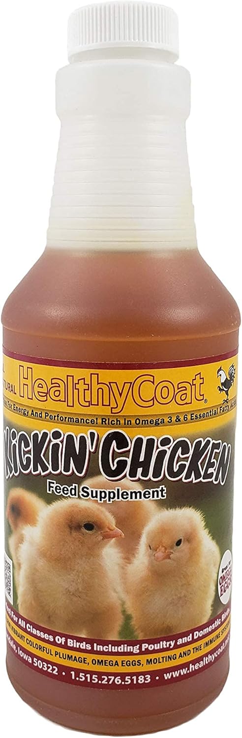 HealthyCoat Kickin Chicken Pint - Promotes Better Feathers, Egg Production, and Behavior