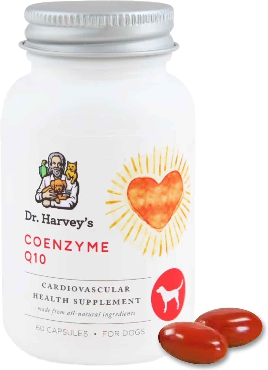 Heart & Cardiovascular Support Supplements for Dogs - Dr. Harvey's Coenzyme Q10, 60 Capsules