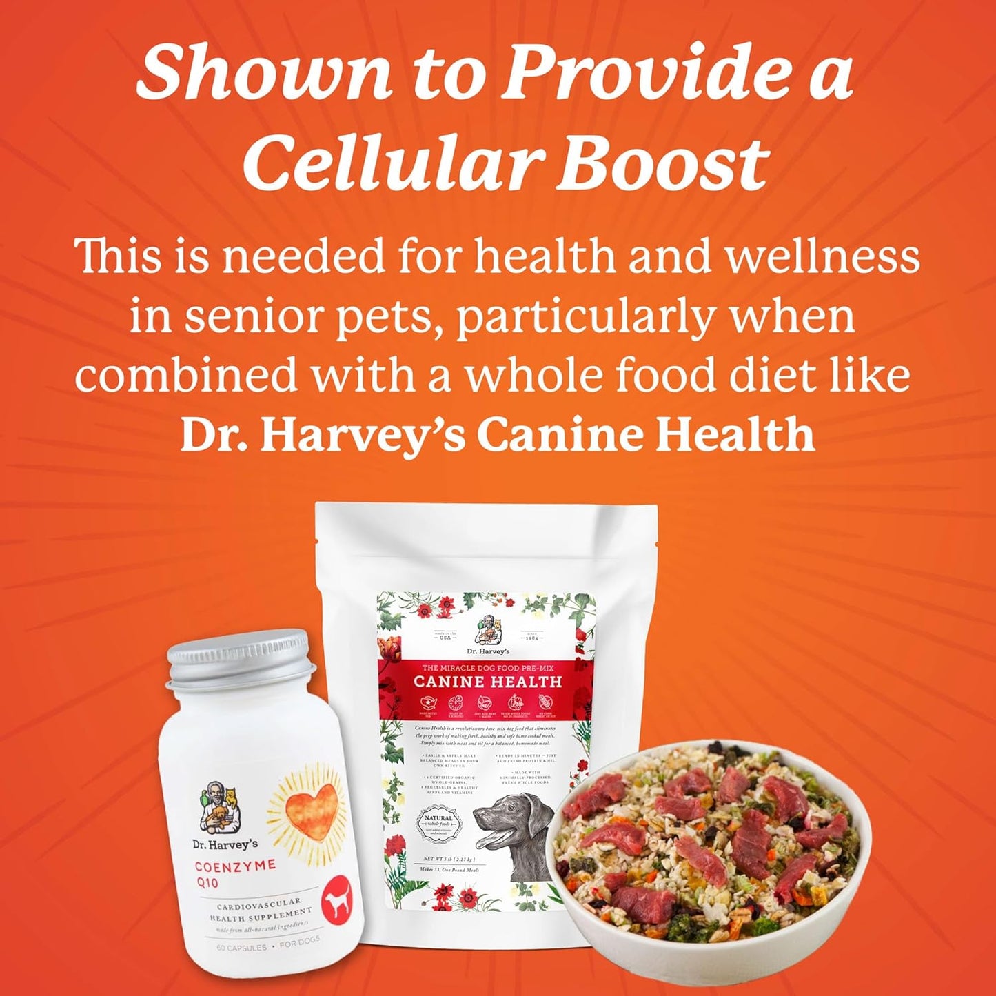 Heart & Cardiovascular Support Supplements for Dogs - Dr. Harvey's Coenzyme Q10, 60 Capsules