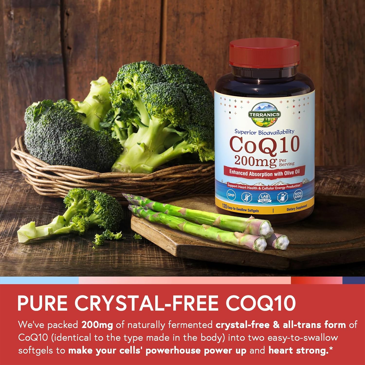 Heart & Digestion Support Bundle: Terranics Probiotics & CoQ10 - 60 Billion Probiotics, 200mg Coenzyme Q10, Extra Virgin Olive Oil - Bundle & Save