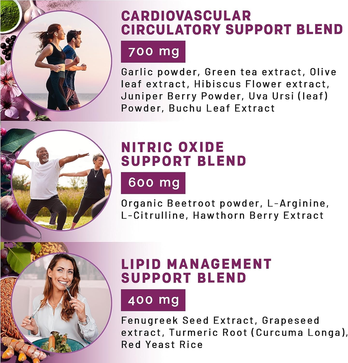 Heart, Energy, & Immune Support Bundle - PrimeMD Ceylon Cinnamon, Fadogia Tongkat Ali, and Nitric Oxide Supplements - Non-GMO & Vegan