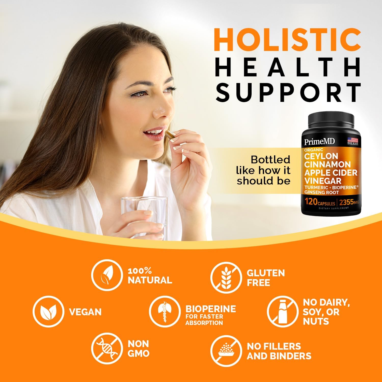 Heart, Energy, & Immune Support Bundle - PrimeMD Ceylon Cinnamon, Fadogia Tongkat Ali, and Nitric Oxide Supplements - Non-GMO & Vegan