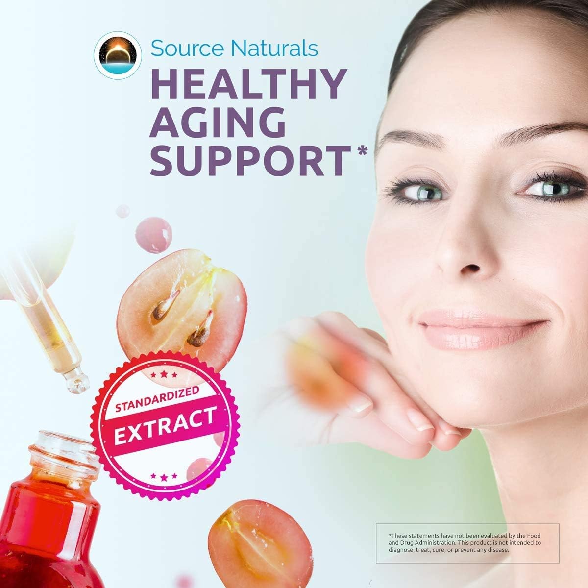 Heart Health and Anti-Aging Support: Source Naturals Resveratrol 100 - 100mg, 60 Veg Caps