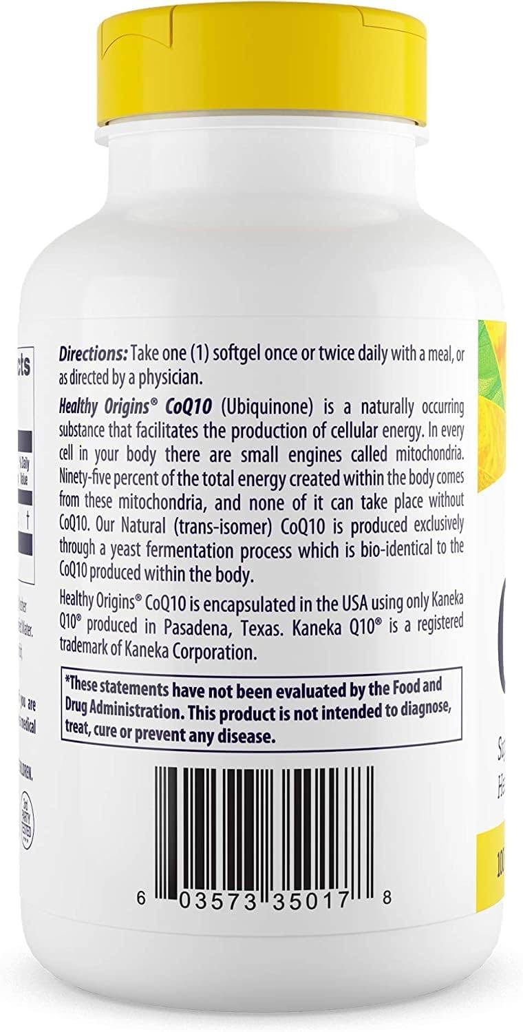 Heart Health & Energy Supplement: Healthy Origins CoQ10 (Kaneka Q10) 100mg Softgels - Non-GMO, Gluten Free - 150 Softgels