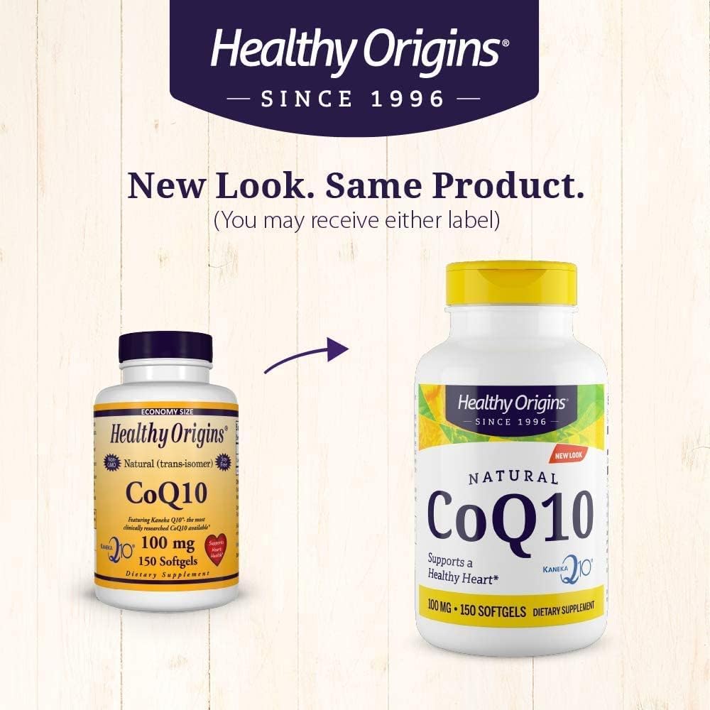 Heart Health & Energy Supplement: Healthy Origins CoQ10 (Kaneka Q10) 100mg Softgels - Non-GMO, Gluten Free - 150 Softgels