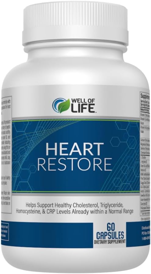 Heart Health Support: 60 Veg Capsules for Normal Cholesterol & Triglyceride Levels - USA Made, GMP Certified, Non-GMO
