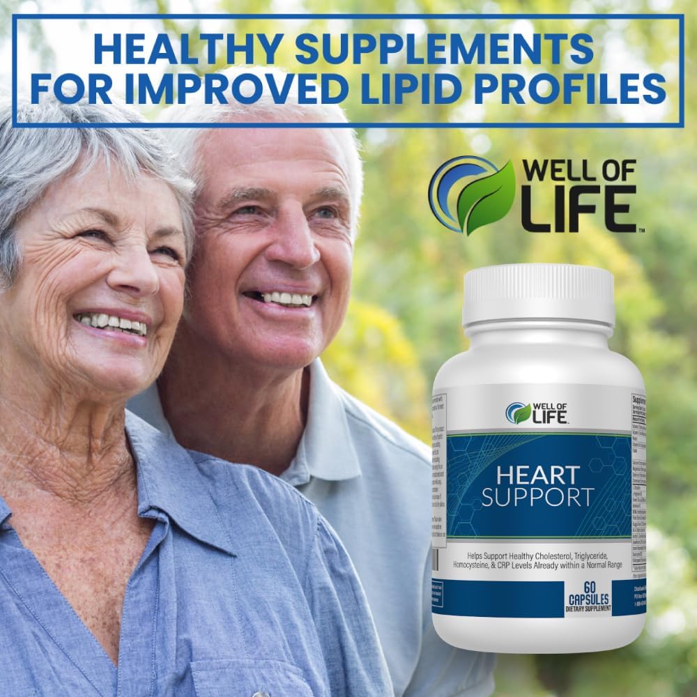 Heart Health Support: 60 Veg Capsules for Normal Cholesterol & Triglyceride Levels - USA Made, GMP Certified, Non-GMO