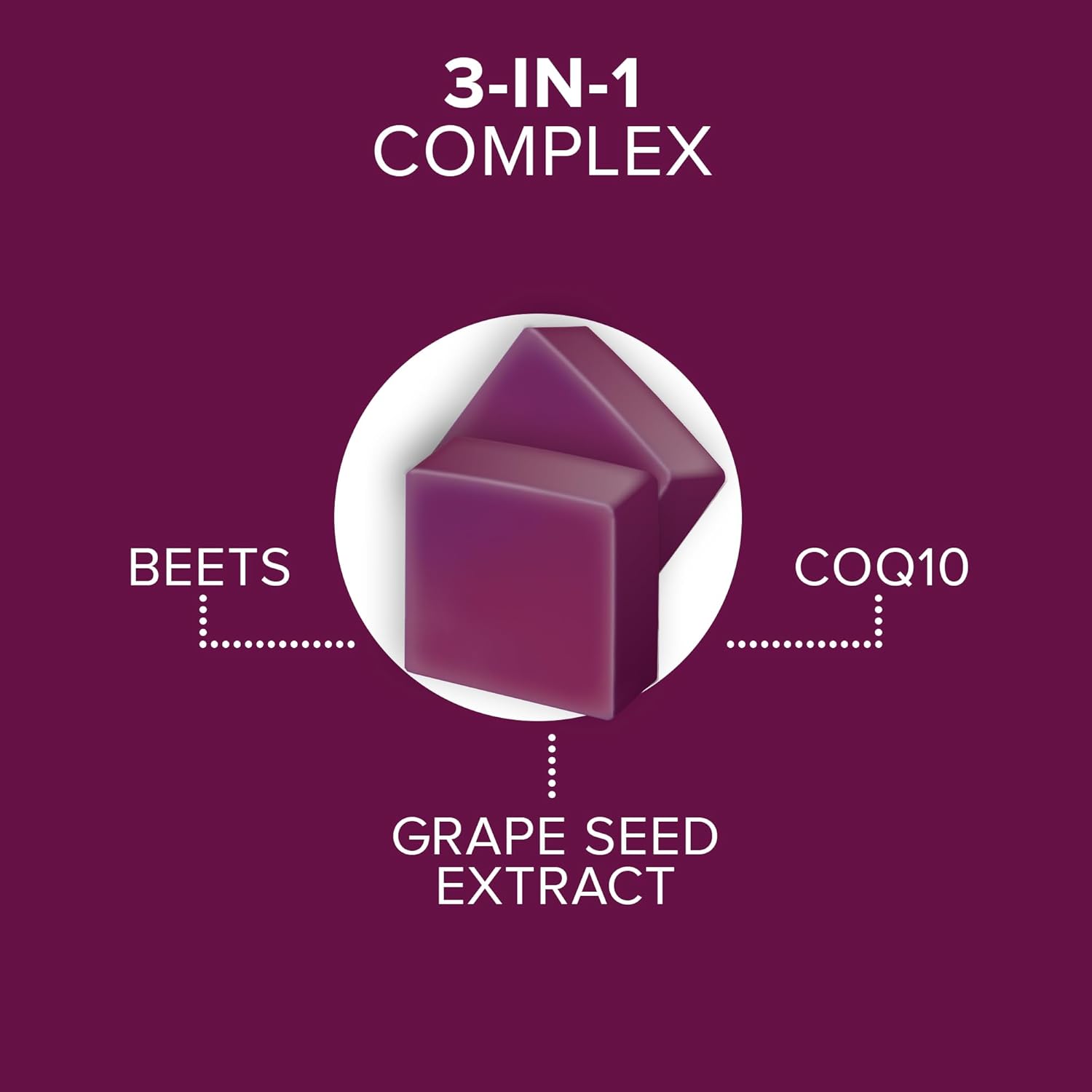 Heart Health Support: Qunol Beets Chews with CoQ10 & Grape Seed Extract - 60 Chews