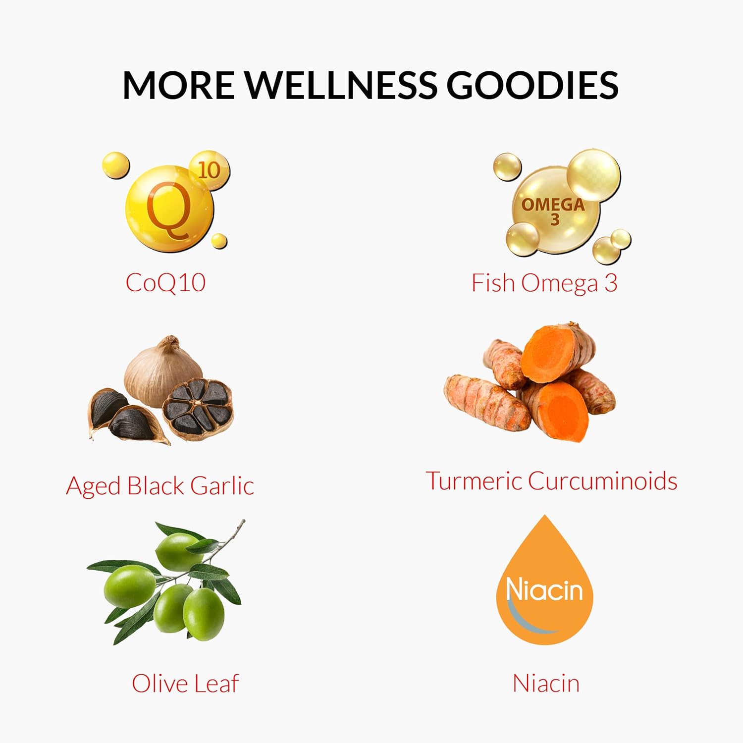 Heart Health Support Supplement with Citrus Bergamot, Plant Sterols, CoQ10, Omega 3, Turmeric, Black Garlic - 120 Softgels