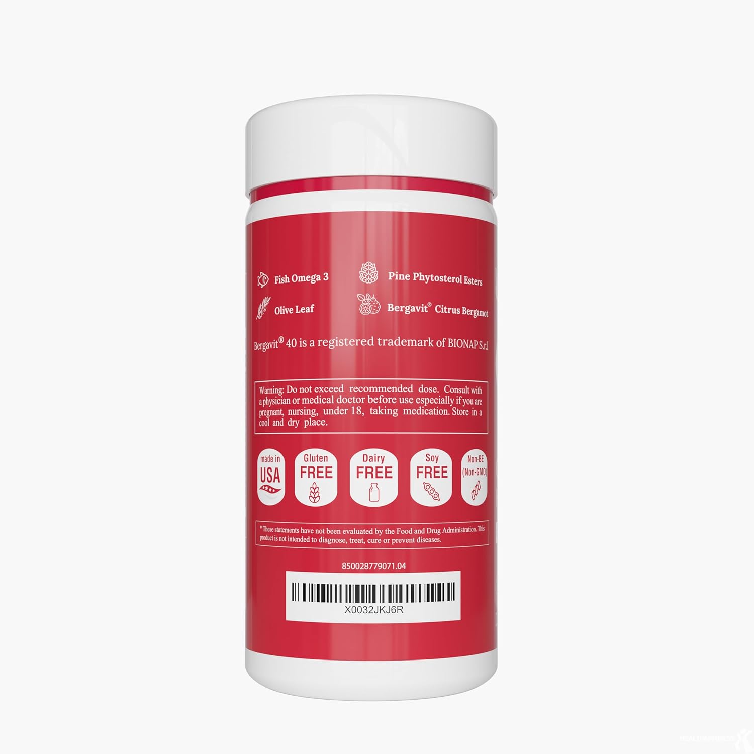 Heart Health Support Supplement with Citrus Bergamot, Plant Sterols, CoQ10, Omega 3, Turmeric, Black Garlic - 120 Softgels