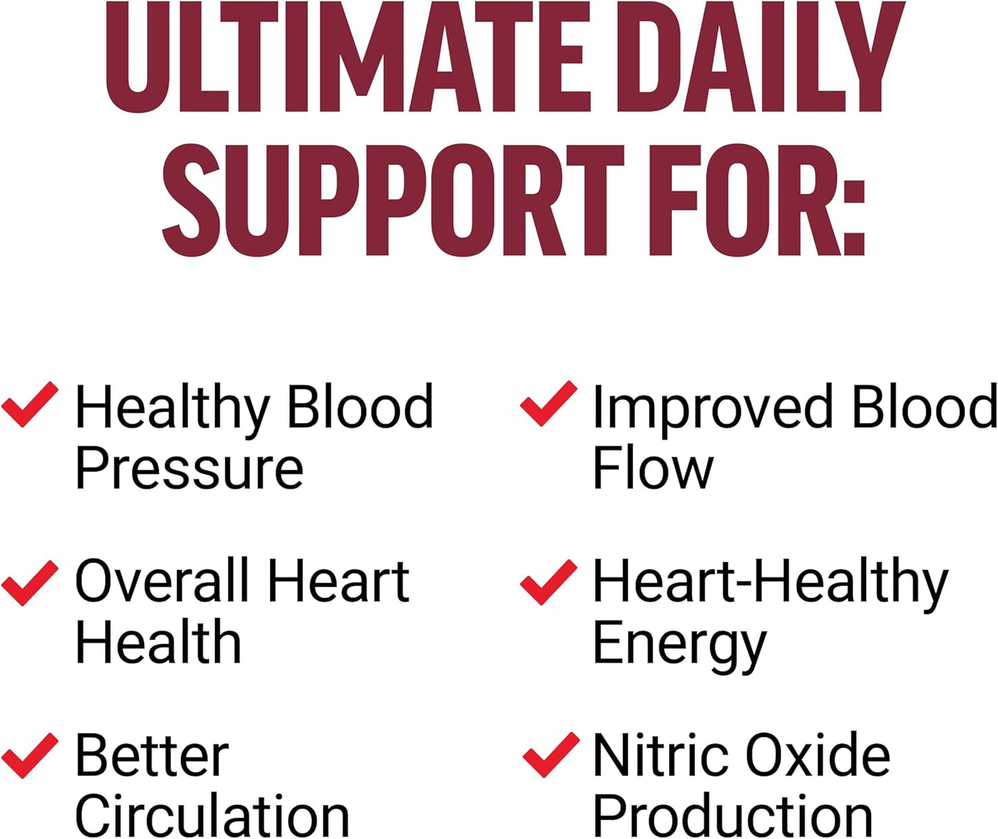 Heart Health Support Supplement with CoQ10, Beet Root Powder, Grape Seed Extract, Black Cherry - 30 Servings