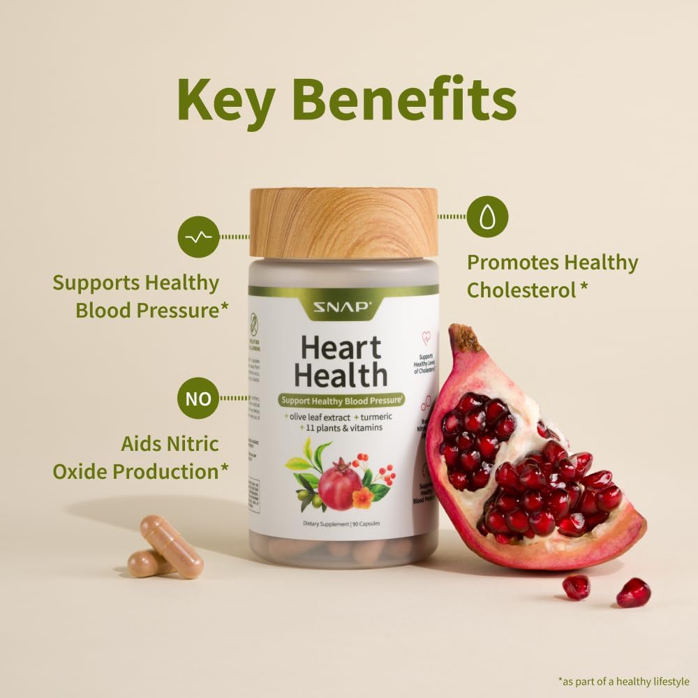 Heart Health Support Supplement with Coq10, Organic Beet Root Powder, Hawthorn Berry, Turmeric, and Garlic - Boosts Circulation and Nitric Oxide, 90 Capsules