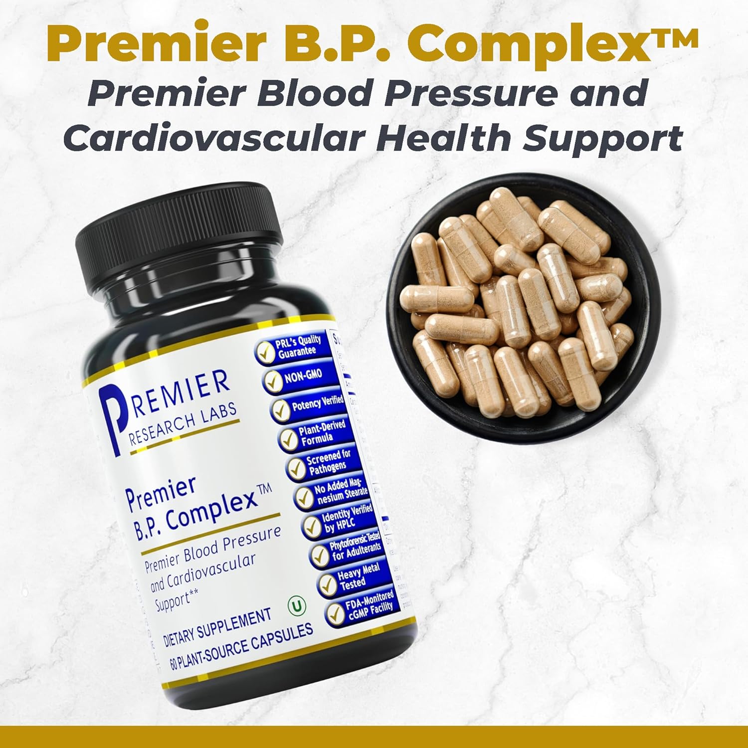 Heart Health Support Supplement with Garlic, Hawthorn, Olive Leaf, Reishi, Cayenne & Celery - Non-GMO, Vegan Formula - 60 Plant Capsules
