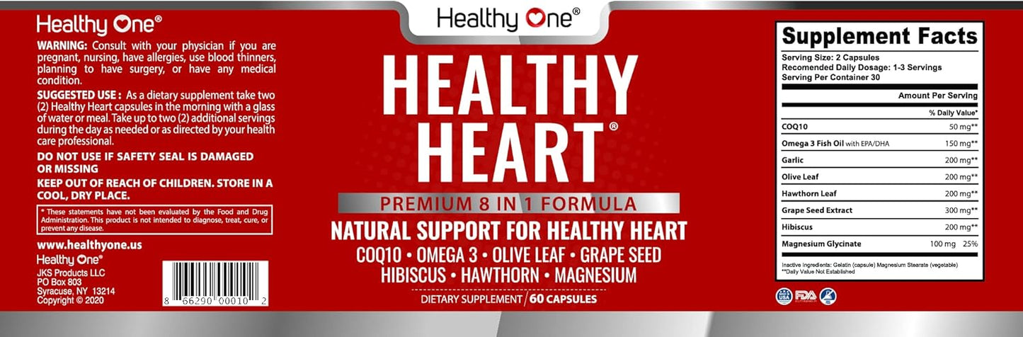 Heart Health Support with CoQ10, Cholesterol, Circulation, and Blood Pressure - 150 Count