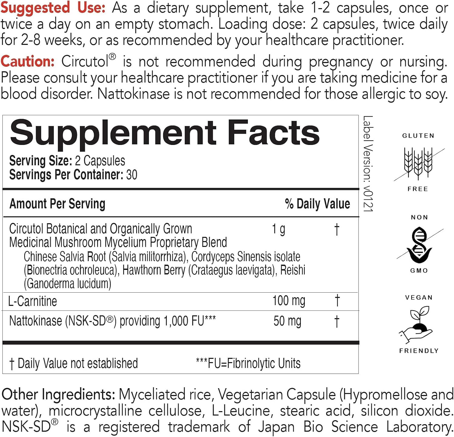 Heart Support Supplement with Nattokinase, Hawthorn Extract, L-Carnitine, Salvia Root, Reishi, and Cordyceps Mushrooms - 60 Capsules for Blood Pressure by EcoNugenics